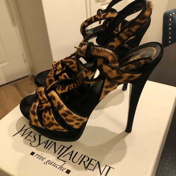 Saint Laurent Tribute Leopard Heels - Picture 2 of 8